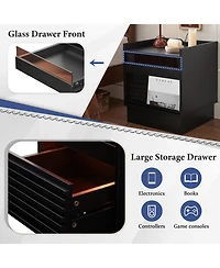 Flynama Durable Versatile Nightstand with Drawers Modern Bedroom Furniture Bedside End Table