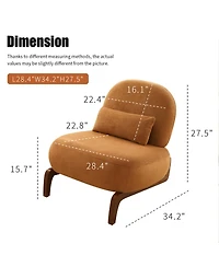 Rainsken Velvet Accent Chair, Comfy Reading Chair, Cute Living Room Chair with Solid Wood Legs and Soft Cushion for Bedroom, Balcony