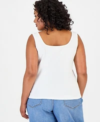 On 34th Trendy Plus Button-Down Ribbed Tank, Macy's Exclusive