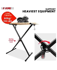 5 Core Keyboard Stand Piano Bench Combo Adjustable Key Board Stands 2" Padded Musician Chair Set