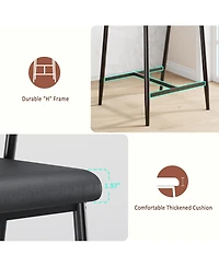 gaomon 26" Counter Height Bar Stools Set of 2 with Arms, Upholstered Modern Metal Bar Chairs, Back & Footrest for Kitchen Island