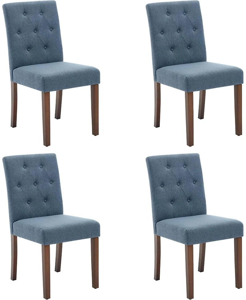 gaomon Parsons Button Tufted Dining Chairs Set of 4, Upholstered Fabric Chairs with Wood Legs
