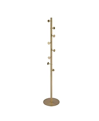 Kings Brand Furniture Modern Freestanding Hat & Coat Stand Metal Floor Coat Rack with Multiple Hooks, Heavy Round Base, Space-Saving Design