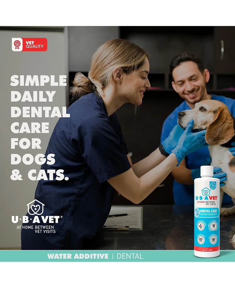 Ubavet Ubadent Dental Water Additive for Dogs & Cats – (16 fl oz / 473ml)