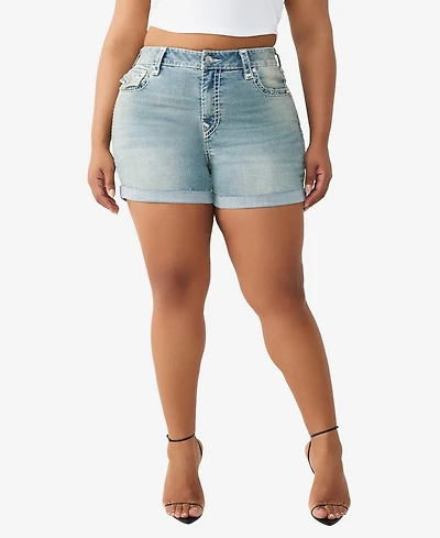 True Religion Plus Jennie Mid-Rise Shorts