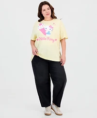Love Tribe Plus Hello Kitty Ice Cream Retro Cotton-Blend Short-Sleeve Crewneck T-Shirt