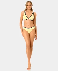 California Waves Women's Solid Plunge Underwire Swim Bikini Top