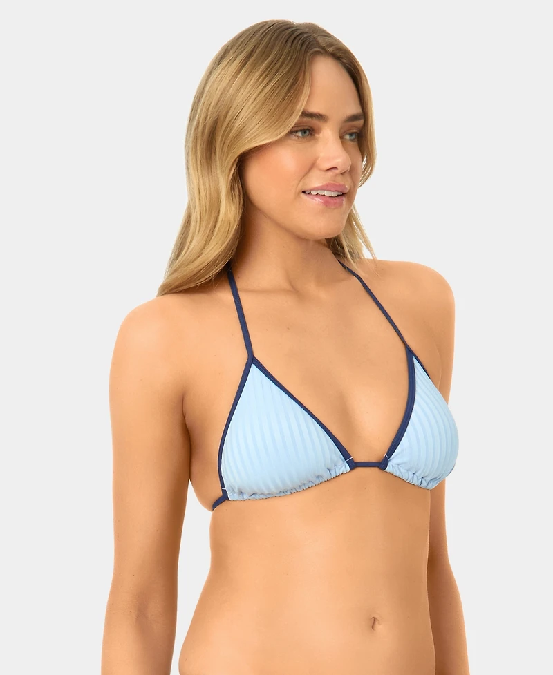 California Waves Women's Solid Wide Rib Triangle Swim Bikini Top