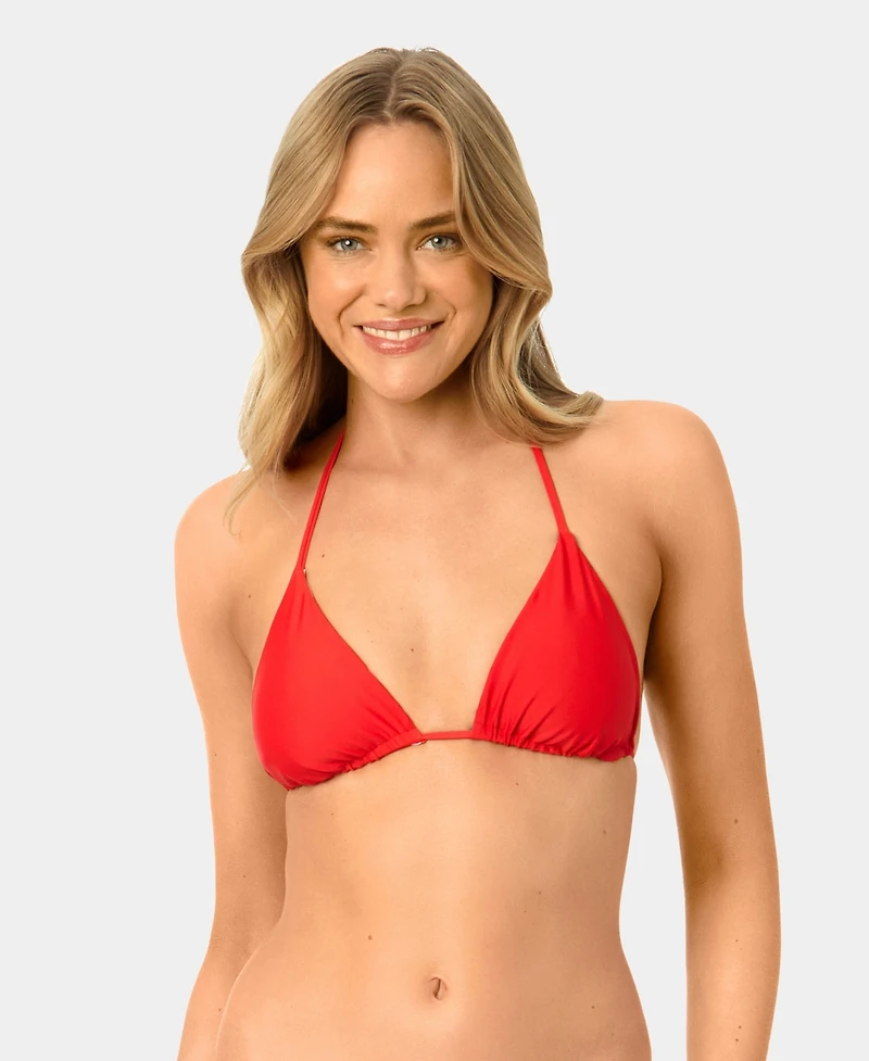 California Waves Women's Star and Stripe Reversible Triangle Swim Bikini Top