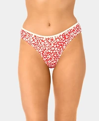 California Waves Women's Garden Ditsy Wide Rib High-Leg Swim Bottoms