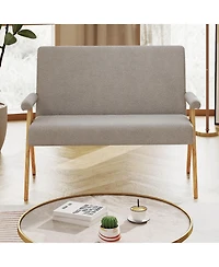 Sugift Loveseat Sofa with Armrests and Wooden Legs.