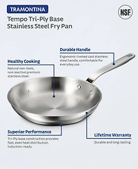Tramontina Tempo Tri-Ply Base Stainless Steel 10" Frying Pan