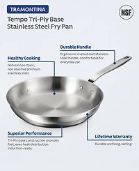 Tramontina Tempo Tri-Ply Base Stainless Steel 12" Large Frying Pan