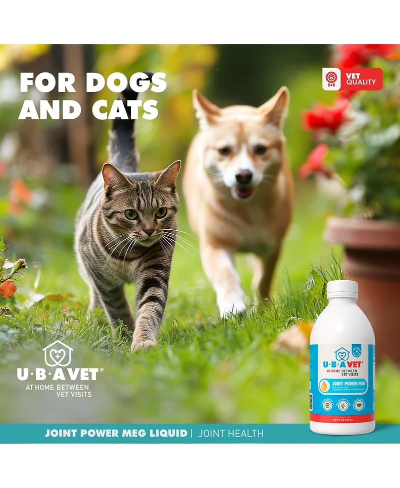 Ubavet Joint Power Meg Maximum Joint Care Liquid for Cats and Dogs – (8.45fl oz / 250ml)