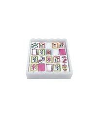 Mariposa Mahjong Scalloped Cocktail 5.75" Napkin Box Set