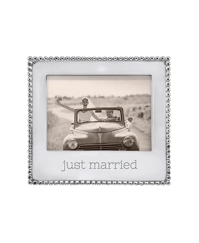 Mariposa Just Married Beaded Aluminum Frame, 5" x 7"