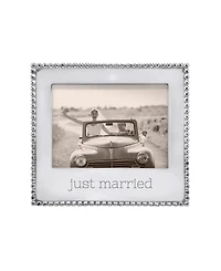 Mariposa Just Married Beaded Aluminum Frame, 5" x 7"