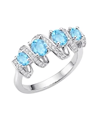 Macy's Amethyst (7/8 ct. t.w.) & Lab Grown White Sapphire (1/4 Ring 14k Gold Over Sterling Silver (Also Available Multi-Stones)