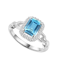 Macy's Amethyst (1-1/2 ct. t.w.) & Lab Grown White Sapphire (1/4 Ring 14k Gold Over Sterling Silver (Also Available Multi-Stones)