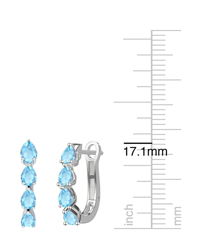 Macy's Lab Grown Emerald (1 ct. t.w.) Earrings Sterling Silver (Also Available Multi-Stones)