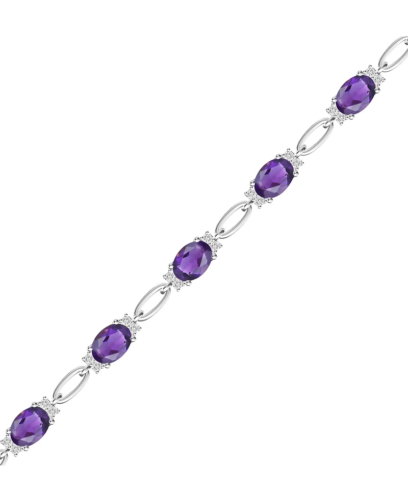 Macy's Lab Grown Ruby (8-3/4 ct. t.w.) & White Sapphire (3/4 Bracelet Sterling Silver (Also Available Multi-Stones)