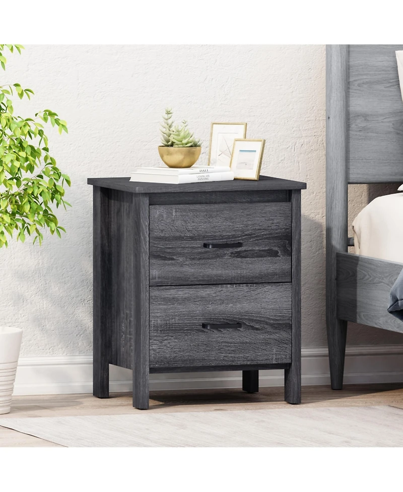 Flynama Versatile Neutral Nightstand with Storage Space Modern Bedroom Furniture Bedside End Table