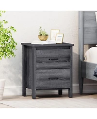 Flynama Versatile Neutral Nightstand with Storage Space Modern Bedroom Furniture Bedside End Table