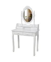 Flynama Versatile White Nightstand with Storage Space Modern Bedroom Furniture Bedside End Table