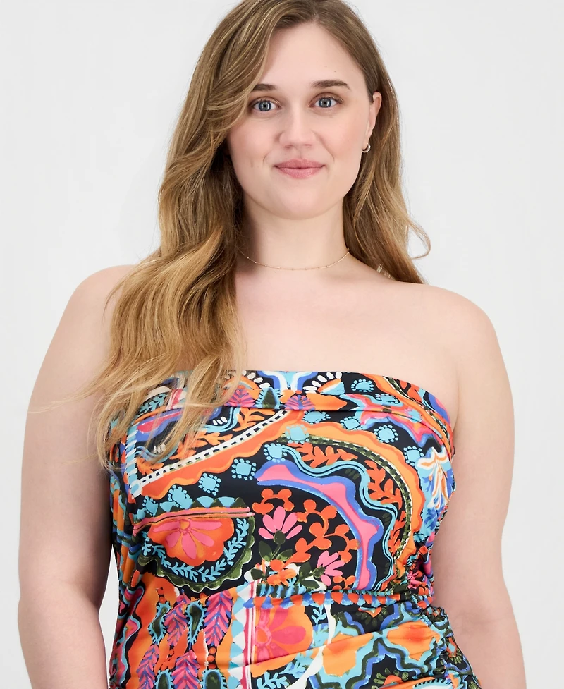 Full Circle Trends Trendy Plus Strapless Ruched Tube Top