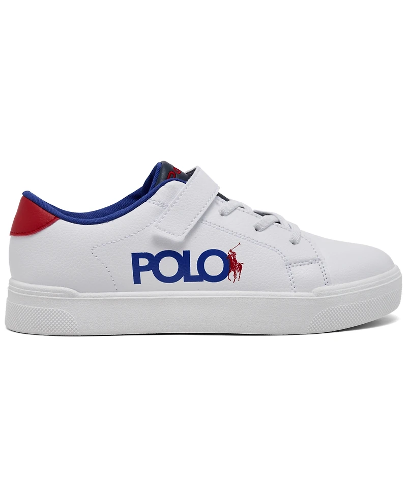 Polo Ralph Lauren Little Sutton Graphic Fastening Strap Casual Sneakers from Finish Line