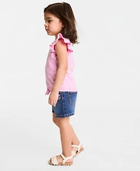 Epic Threads Girls' Toddler 12M-5T Floral-Print Cotton Tie-Front T-Shirt, Macy's Exclusive