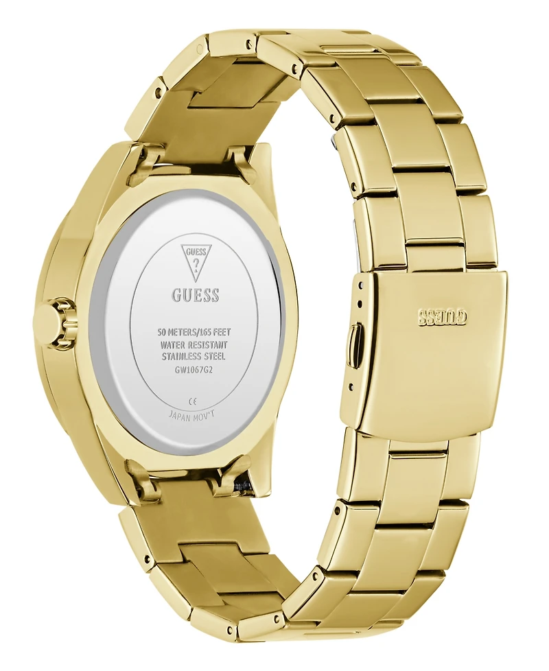 Guess Men's Quartz Gold-Tone Stainless Steel Watch, 44mm