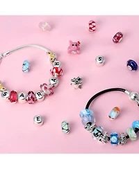 Bling Jewelry Black Leather Silver Round Clasp Strand Bracelet Bead Charms