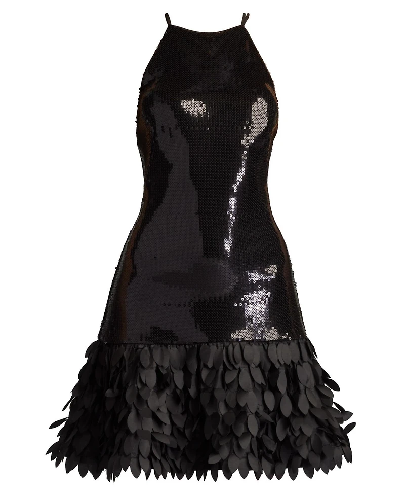 Tadashi Shoji Women's Leni Sequin Petal-Hem Mini Dress