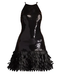 Tadashi Shoji Women's Leni Sequin Petal-Hem Mini Dress