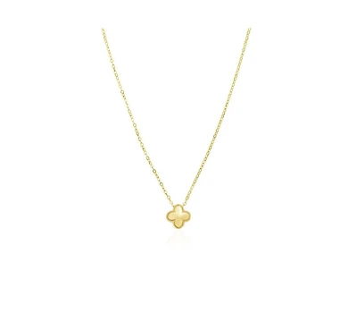 The Lovery Mini Gold Puffy Clover Necklace 14K Gold