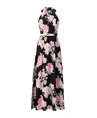 Ivonne Women's Floral Halter Neck Backless Maxi Dress