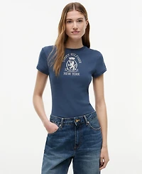 Tommy Hilfiger Women's Dye Crest Graphic Crewneck T-Shirt
