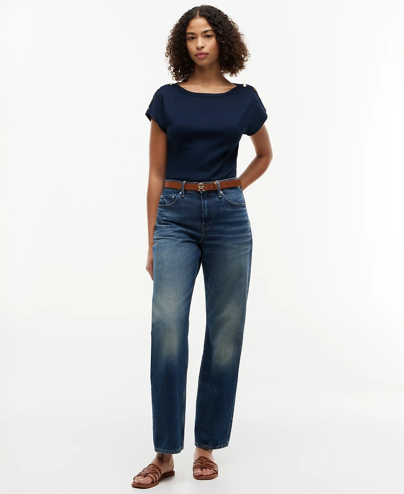 Tommy Hilfiger Women's Cap-Sleeve Boat Neck T-Shirt