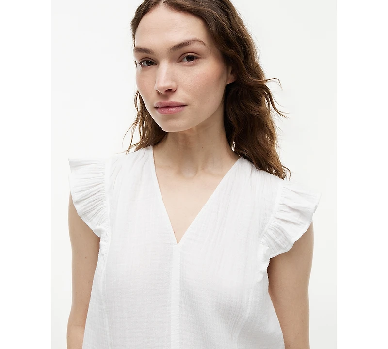 Tommy Hilfiger Women's Flutter-Sleeve V-Neck Blouse