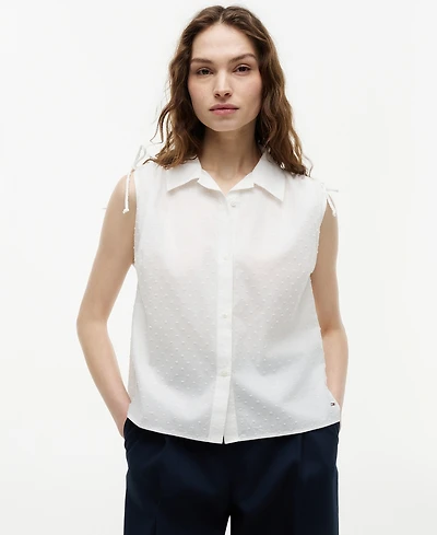 Tommy Hilfiger Women's Tie-Detail Sleeveless Shirt
