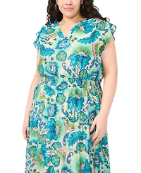 Msk Plus Smocked Waist Tiered Maxi Dress