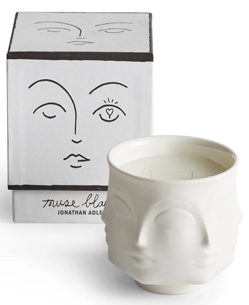 Jonathan Adler Muse Blanc 5" Ceramic Candle
