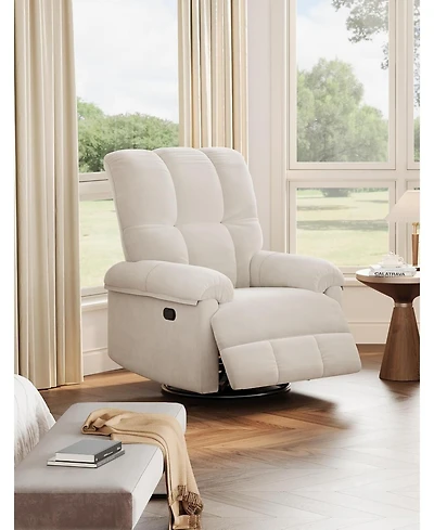 gaomon Oversized Swivel Rocker Recliner - Chenille Upholstered, 350lb Capacity, Infinite Recline for Living Room