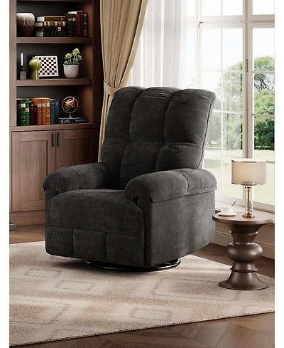 gaomon Oversized Swivel Rocker Recliner - Chenille Upholstered, 350lb Capacity, Infinite Recline for Living Room