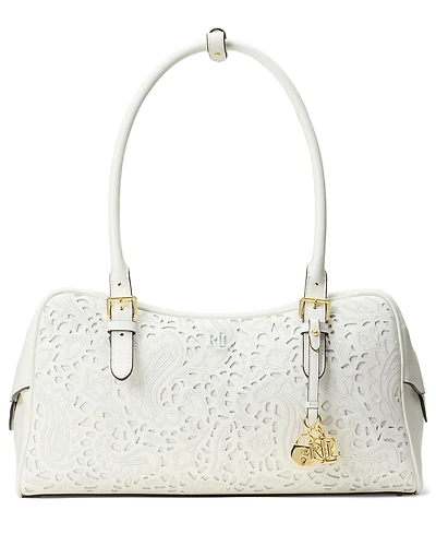 Lauren Ralph Lauren Marcy Large Perforated Nappa Leather Satchel Bag