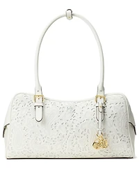 Lauren Ralph Lauren Marcy Large Perforated Nappa Leather Satchel Bag