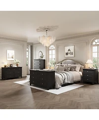 gaomon 47 Inch Wide 7 Drawer Dresser Large Wooden Storage Chest with Metal Handles