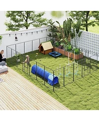 Paw Hut 24 Panel 32 Inch Dog Playpen for Small and Medium Dogs, Gray