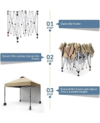 gaomon 10'x10' Outdoor Canopy Tent with Sidewall, Easy Pop Up Vented Roof, Sun Shade
